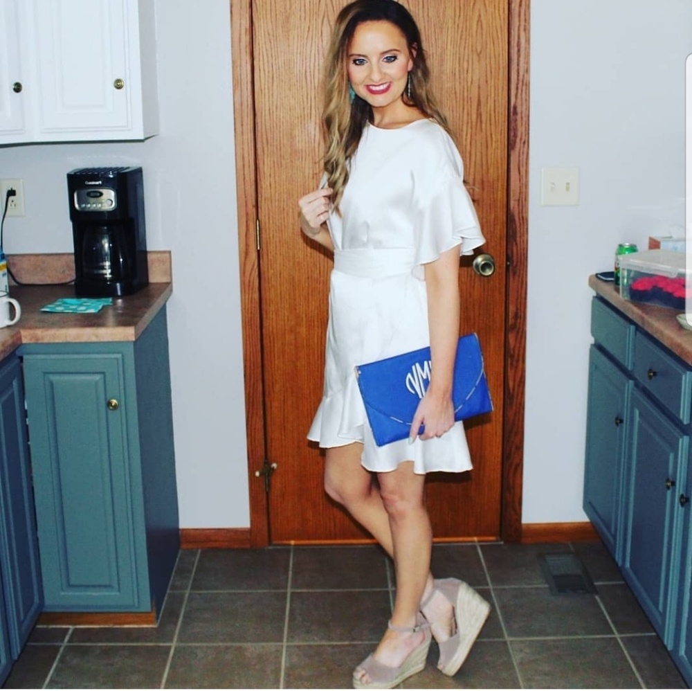 White wrap dress